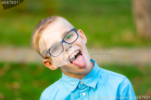 Image of Portrait of a gay boy who shows the language