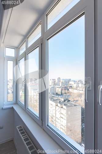 Image of View of new plastic windows in the apartment