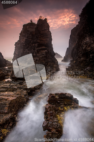 Image of Craggy ocean channel eroded over time