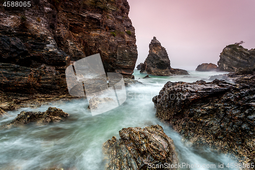 Image of Jagged beach and rushing water