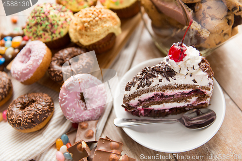 Image of close up of different sweets on table