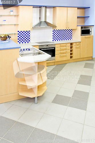 Image of Blue kitchen vertical