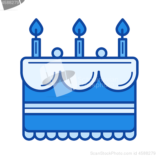 Image of Birthday cake line icon.