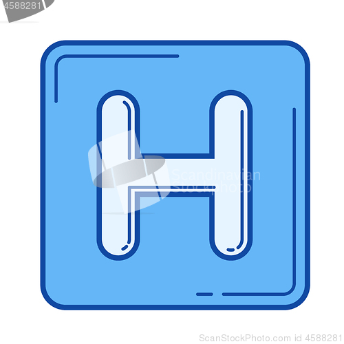 Image of Hospital sign line icon.