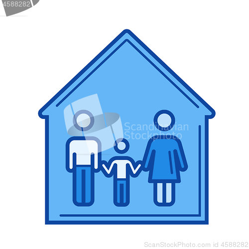 Image of Family house line icon.