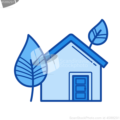 Image of Eco house line icon.