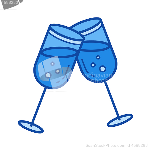 Image of Wedding glasses line icon.