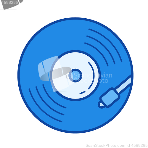 Image of Vinyl turntable line icon.