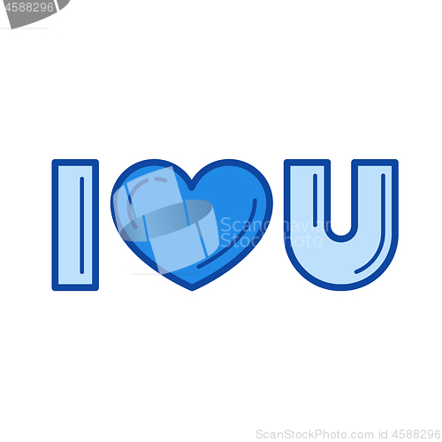 Image of I love you line icon.