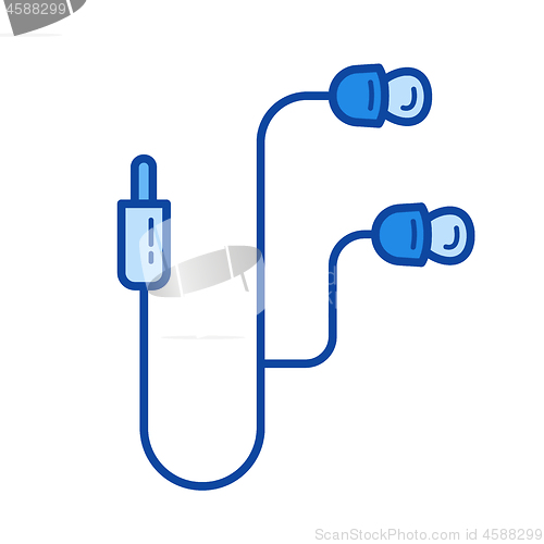 Image of Mobile earphones line icon.