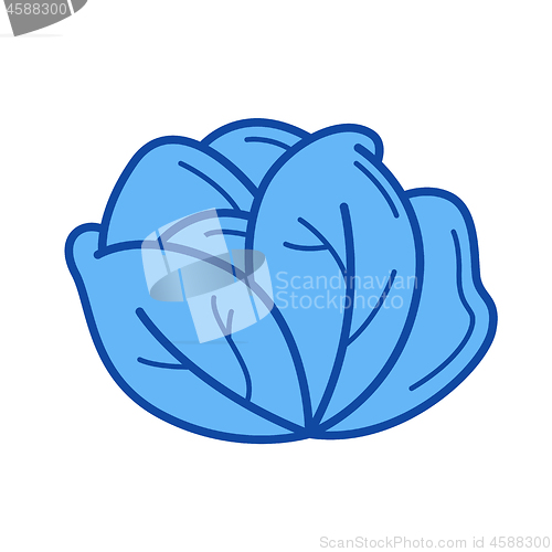 Image of White cabbage line icon.