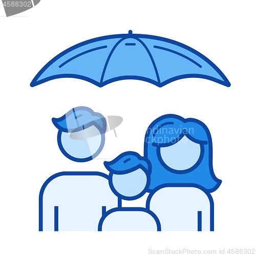 Image of Family protection line icon.