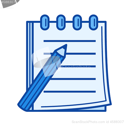 Image of Taking note line icon.