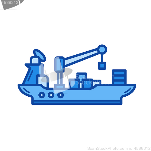 Image of Water transportation line icon.