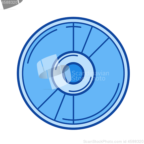 Image of Film reel line icon.