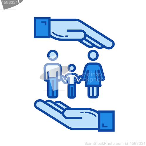 Image of Family insurance line icon.