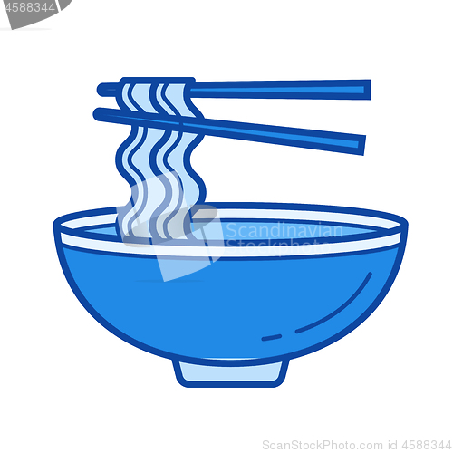 Image of Noodle soup line icon.