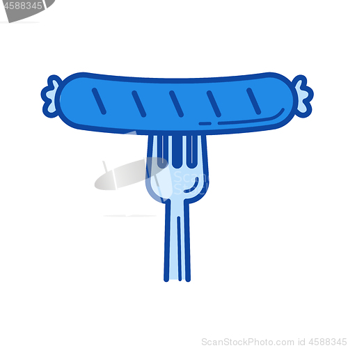 Image of Grilled sausage line icon.