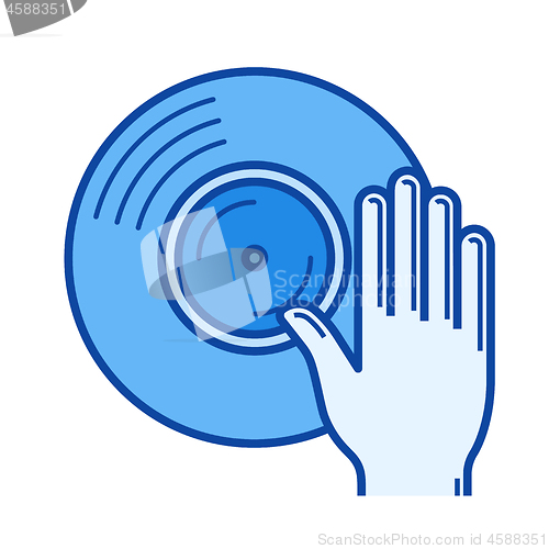 Image of DJ line icon.