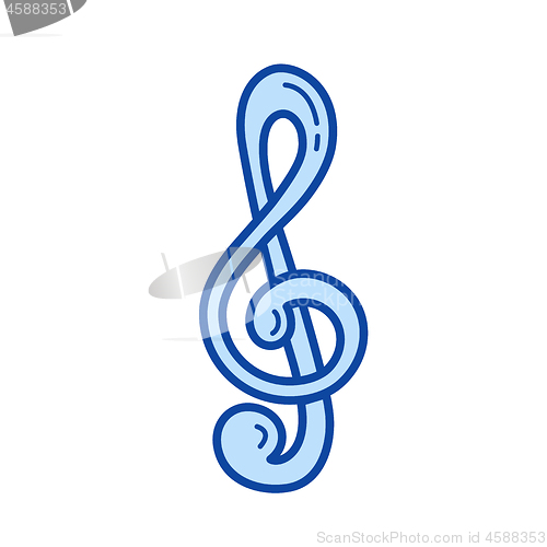 Image of Treble clef line icon.