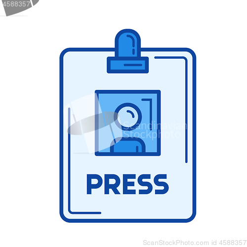Image of Press badge line icon.