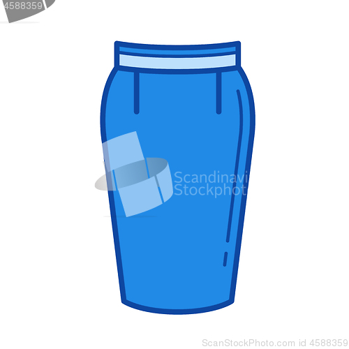 Image of Pencil skirt line icon.