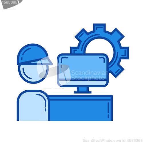 Image of Industry worker line icon.