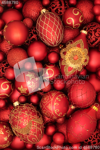Image of Red Bauble Christmas Decorations