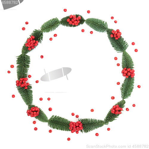 Image of Winter Holly Berry and Fir Wreath