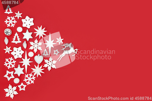 Image of Christmas Abstract Background on Red