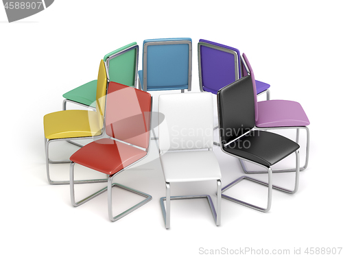 Image of Colorful dining chairs