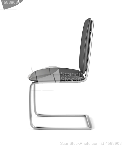 Image of Leather dining chair, side view