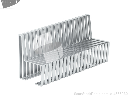 Image of Metal bench on white background