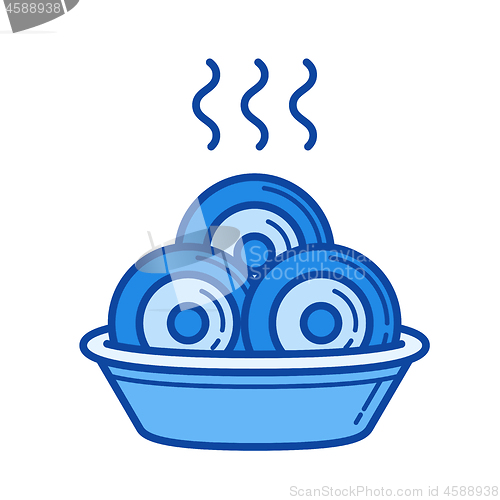 Image of Dumplings line icon.