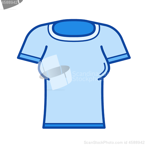 Image of Woman t-shirt line icon.