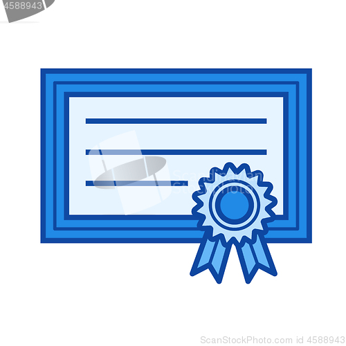 Image of Graduation certificate line icon.