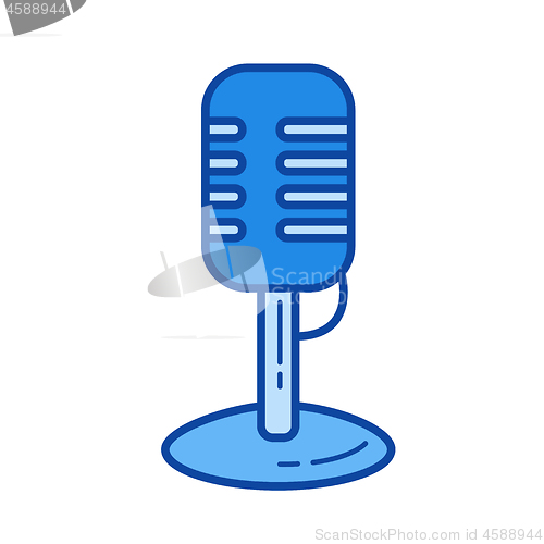 Image of Vintage microphone line icon.