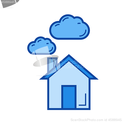 Image of Carbon dioxide emission line icon.