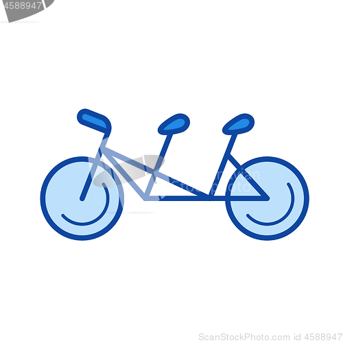 Image of Tandem bicycle line icon.