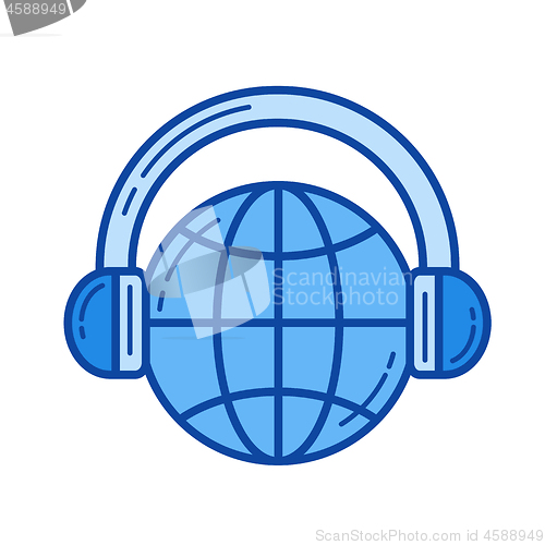 Image of Global music service line icon.