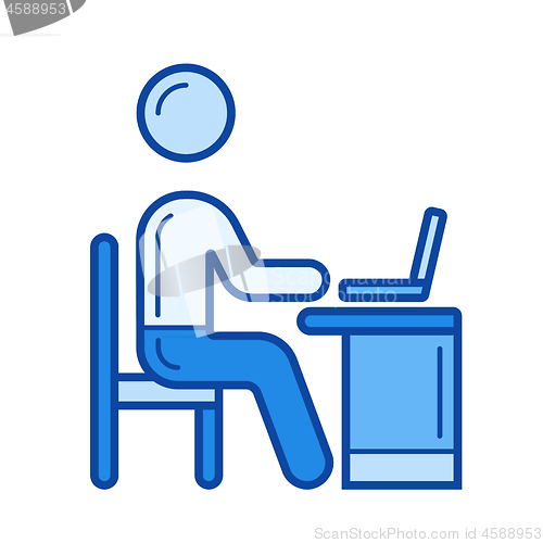 Image of Working person line icon.