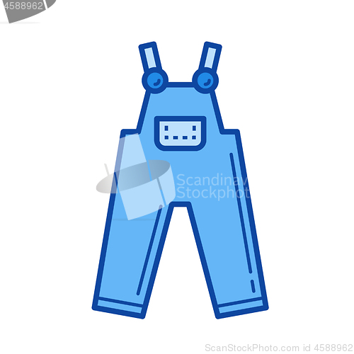 Image of Denim overall line icon.