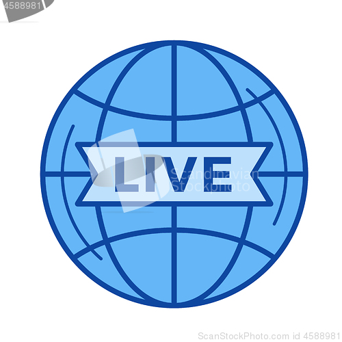 Image of Live broadcasting line icon.
