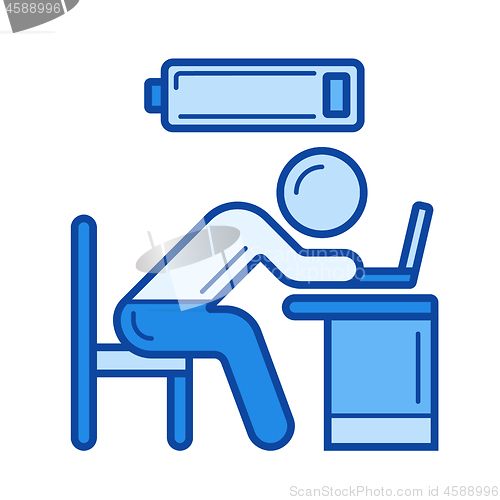 Image of Tired worker line icon.