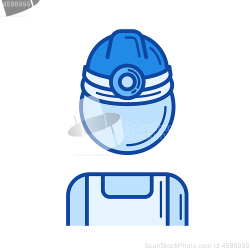 Image of Mine worker line icon.