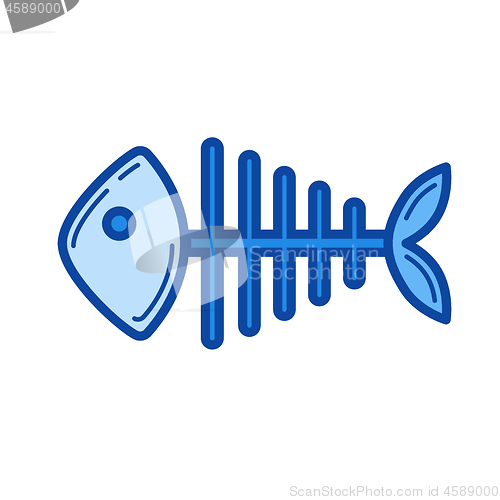 Image of Fish skeleton line icon.