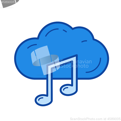 Image of Cloud music line icon.