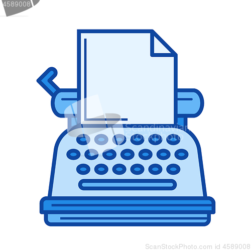 Image of Vintage typewriter line icon.