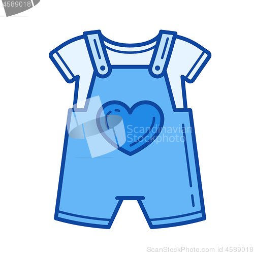 Image of Baby romper line icon.