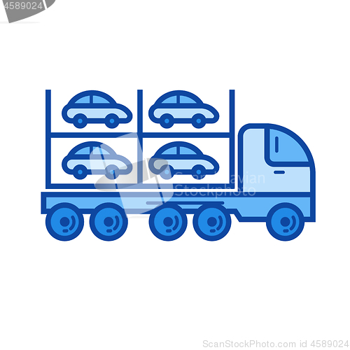 Image of Car carrier line icon.